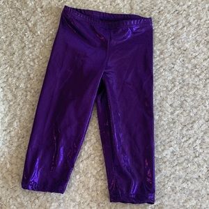 3/$20,  Jazzamatazz Dance leggings, purple sparkly sheen, size 8-10